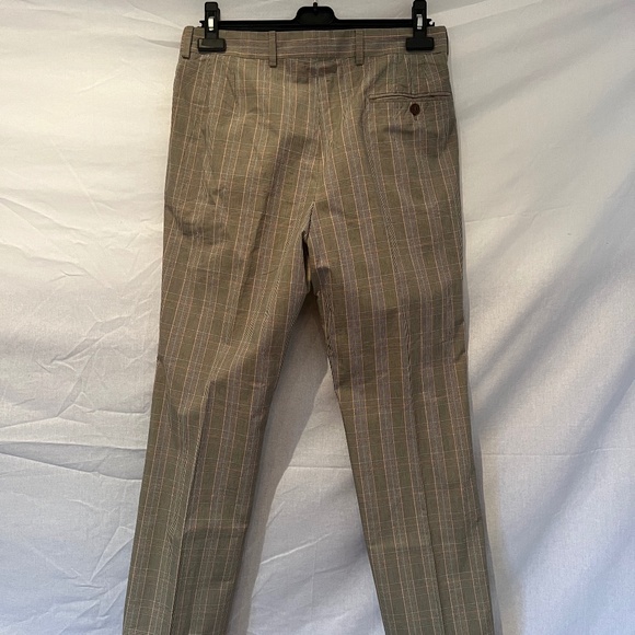 Paul Smith London - Medium Dress Pants - Beige/Orange Check Plaid - 80% OFF SALE - Picture 3 of 7
